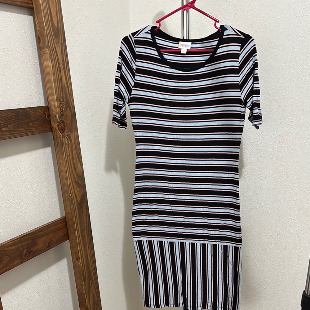 Striped Blue and Pink Women's Dress